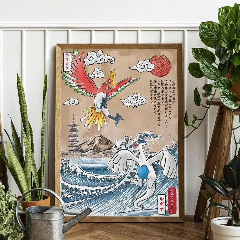 [SALE UP TO 50% - UNFRAMED] Charizard - Blastoise - Pikachu - Anime Print - Charizard Print - Charizard Poster - Anime Gift - Anime Wall Decor - Charizard and Blastoise - Complimentary Delivery