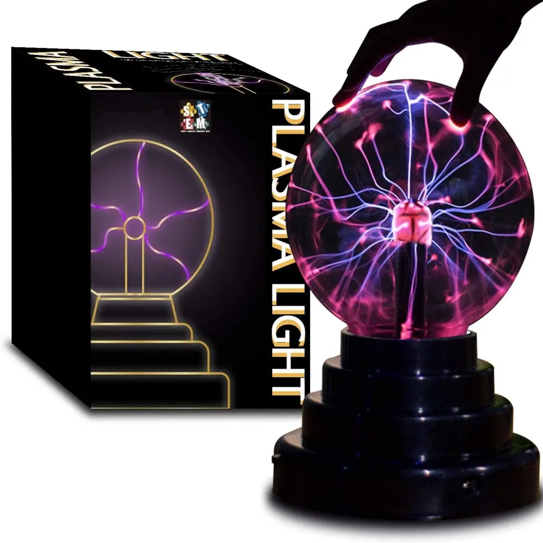6IN USB Plasma Ball Lamp - Touch-Sensitive Nebula Globe, USB/Battery-Powered 4x4x6IN Interactive Atmosphere Lighting, Colorful Indoor Decor Lights, Mysterious & Warm Vibe Novelty Home Decor, Ideal Gift for All Ages