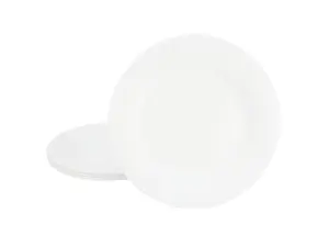 Gibson Ultra White Shadow 6 Piece 10 Inch Opal Glass Dinner Plate Set in White