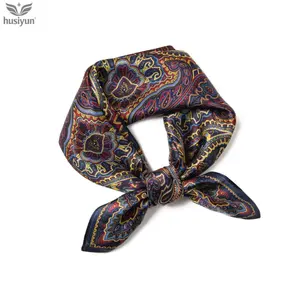 Vintage Paisley Silk Scarf – Outfit Upgrade New 2026 silk scarf — versatile medium square scarf for spring/autumn, 100% mulberry silk, ethnic-style decorative small handkerchief dragon scarf