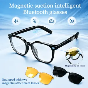 Magnetic Lens AI Smart Glasses – 164-Language Translation, Wireless Audio, Anti-Blue Light, Hands-Free Calls & Music