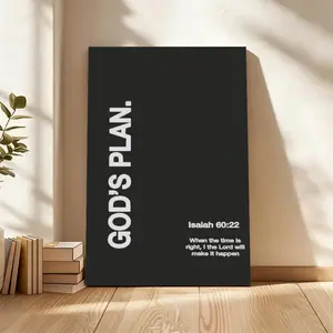 Minimalist Decluttering God’s Plan Isaiah 60:22 Bible Verse Canvas Wall Art, Black & White Christian Scripture Poster, Inspirational Faith Home Decor, Religious Gift for Living Room, Prayer Room