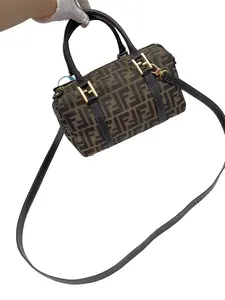 Pre-owned FENDI Classic Zucca Monogram Mini Boston Bag/EE05320301/0301