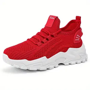 Women's Sneakers - Breathable Mesh Gym Shoes with Chunky Cushioned Soles | Perfect for Walking, Workout & Casual Daily Lace-Ups