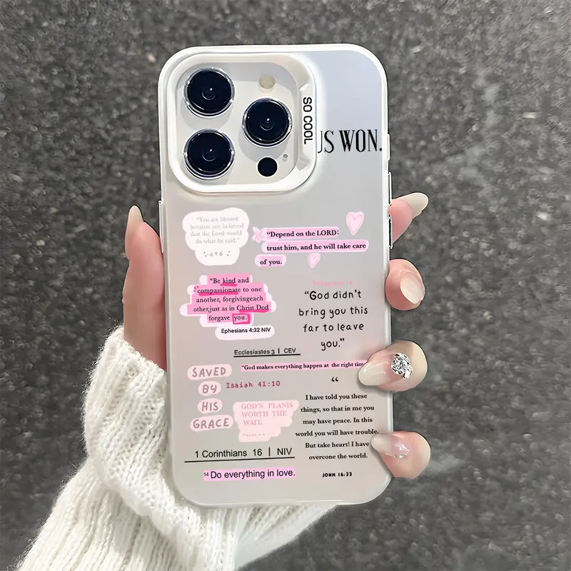 Bible Verse Shockproof Phone Case for iPhone 7 8 X XR 11 12 13 14 15 16 17 18 Pro Max Plus Air 17E Protecitved Cover Affordable Trendy Girl Aesthetic Christian