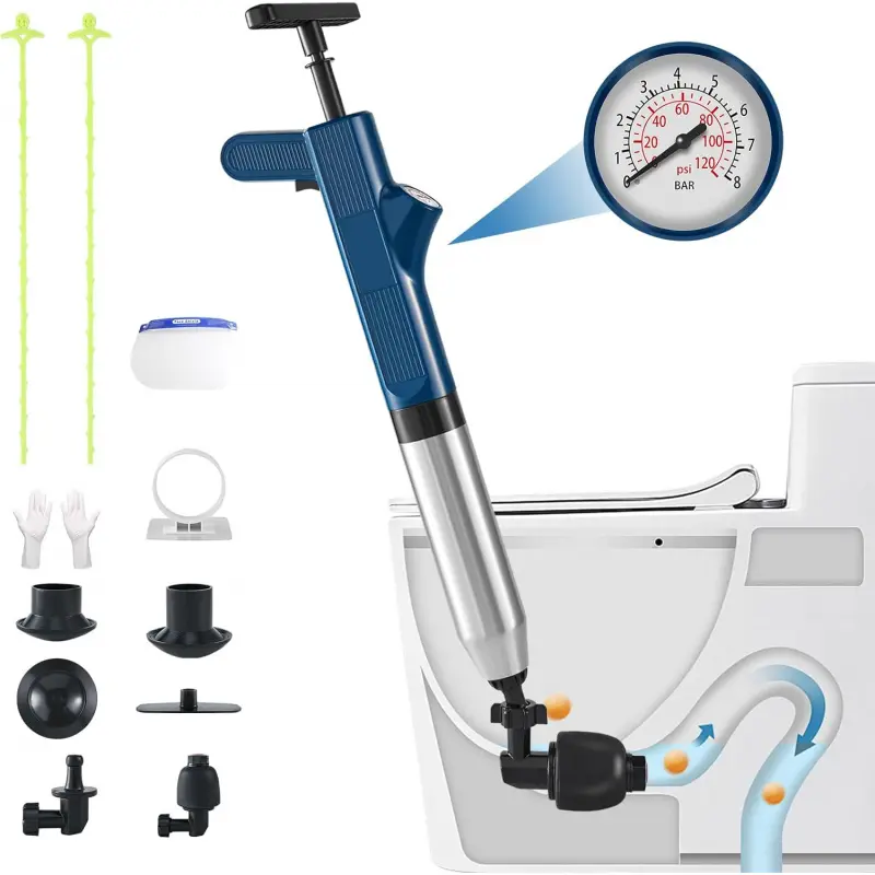 High Pressure Air Toilet Plunger - Meticulous Attention to Detail, Durable Real-Time Drain Clog Remover for Bathroom, Living Room, Whimsical Boho Home Supplies to Refresh Your Space, Drain Snake Functionality Included