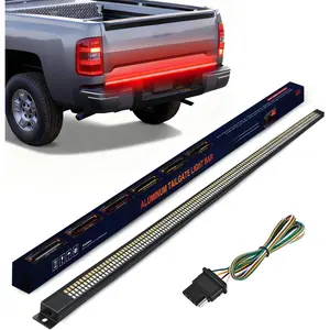 Nilight 60" Aluminum Frame Triple Row 1200-LED Light Bar, Bright Peel-Stick Truck Tailgate Trailer Light Kit with Running, Brake, Reverse, Sequential Turn & Strobe Multiple Modes (Red, White),summervibes