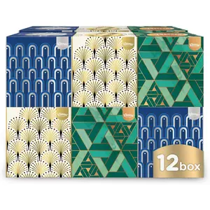 Kleenex Cube Soft Facial Tissues, 3-Ply, Assorted Designs and Colors, 56 Count, Pack of 12 Kimberly-Clark