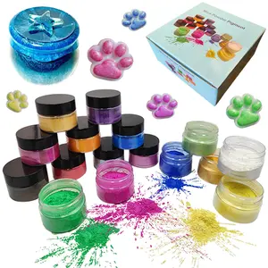 18 Colors X 10g Mica Powder Pigment Ultra Fine Glitter, Handmade DIY Resin Coloring, Model Painting, Art Creation, Holiday Decoration Material, DIY Painting Supplies