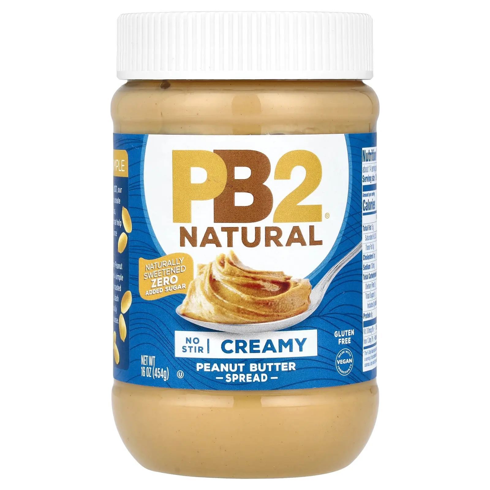PB2 Foods Natural Peanut Butter Spread, Creamy, 16 oz (454 g) PB2 Foods Natural Peanut Butter Spread, Creamy, 16 oz (454 g)