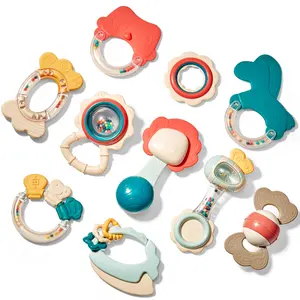 hahaland Baby Rattle Teether Baby Toys 0-6 Months -  Infant Baby Toys 6-12 Months, Teething Toy 3-6 Months, Montessori Baby Gifts Easter Basket Stuffers Pacifier Pacifierclip