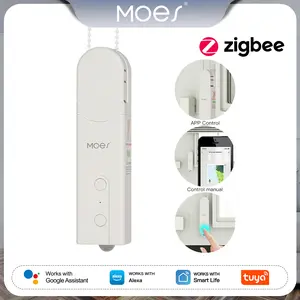 MOES ZigBee Smart DIY Curtain Chain Motor, Roller Blinds/Shades Drive with Solar Panel, Hub Required, Work with Tuya/Smart Life App and Alexa and Google Home