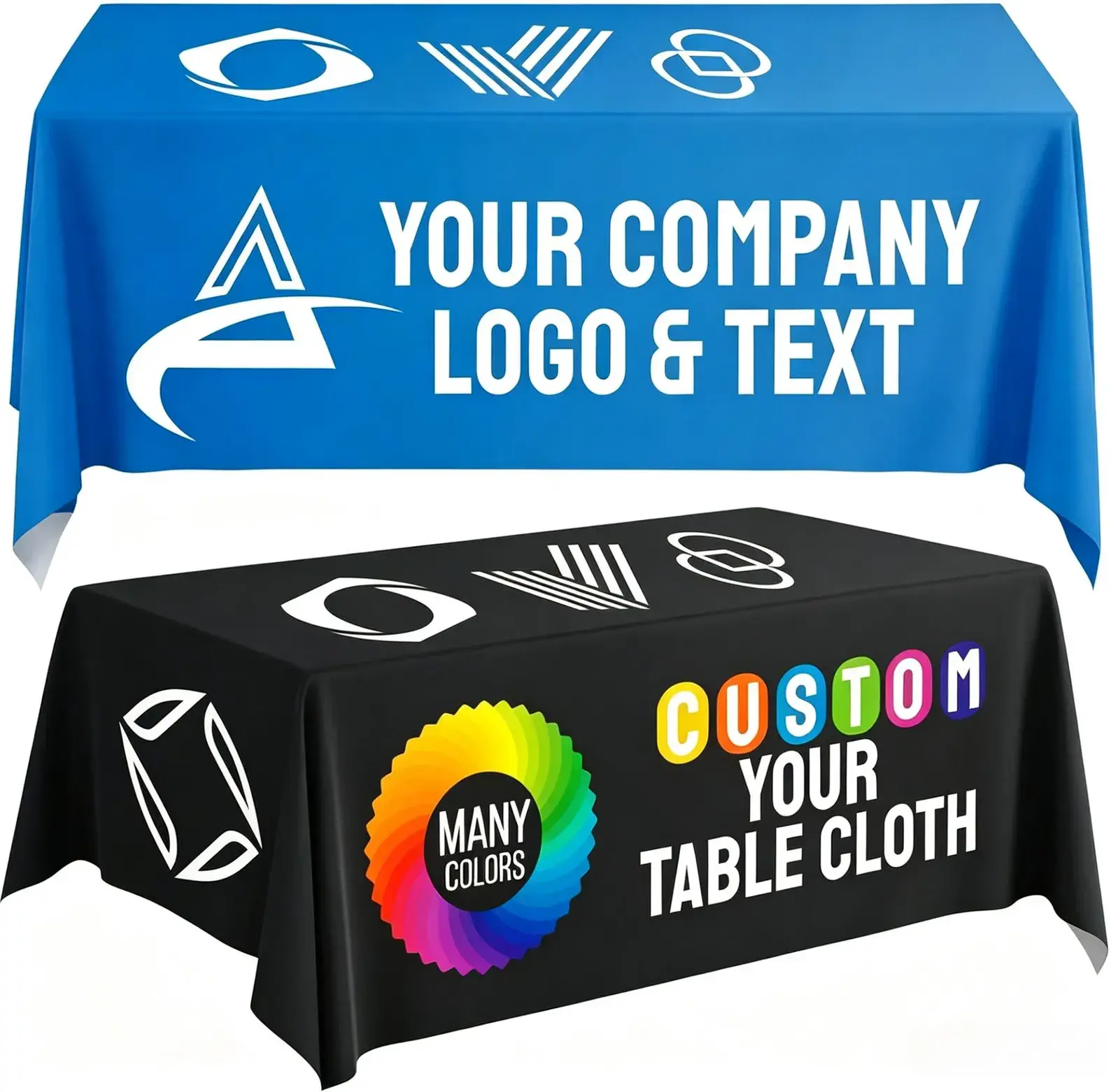 Custom Logo Print Tablecloth - Multi-Size Business Event Props, 4FT Personalized Rectangle Table Cloth for Trade Shows, Party Decoration Supplies, Summerwins Outdoor Furniture Accessory