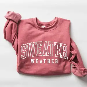 Women’s cozy sweater weather sweatshirt featuring a retro fall crewneck design, perfect for autumn days, layering, and staying warm in style