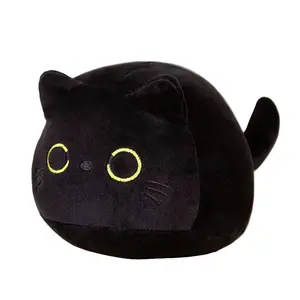 POOF Cat Plushie - Big Fluffy Black Cuddly Plush Toy for Cozy Comfort and Adorable Charm