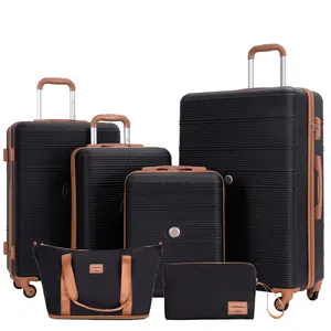 6 Piece Hardshell Luggage Set Hardside Lightweight Suitcase with TSA Lock Spinner Wheels fathersdaygift Travel Bag Set