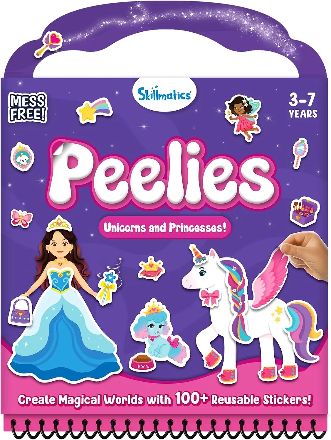 Skillmatics Reusable Sticker Activity Book - Peelies, 100+ Reusable Stickers, 6 Pictures, Mess-Free Fun for Kids, Creative Play & Travel Toy, Gifts for Boys & Girls Ages 3 to 7