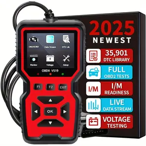 Professional Obd2 Car Scanner Diagnostic Tool, Reads Vehicle Codes, Clears Faults, Real-Time Data Flow, Oxygen Sensor Test, Battery Voltage Reading