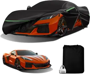 for Corvette  C Car Cover D Outdoor Waterproof UV Protection, with Cotton Layer, Zipper Door, Reflective Strip, Storage Bag, for Chevy C