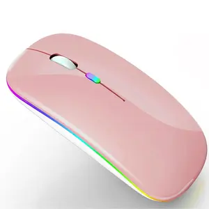 Wireless Mouse, Rechargeable LED 2.4G/BT 5.2 3.0 Dual Mode Mouse, Portable Silent Mouse, Suitable for Laptop, Desktop, Tablet, RGB Backlit Mouse