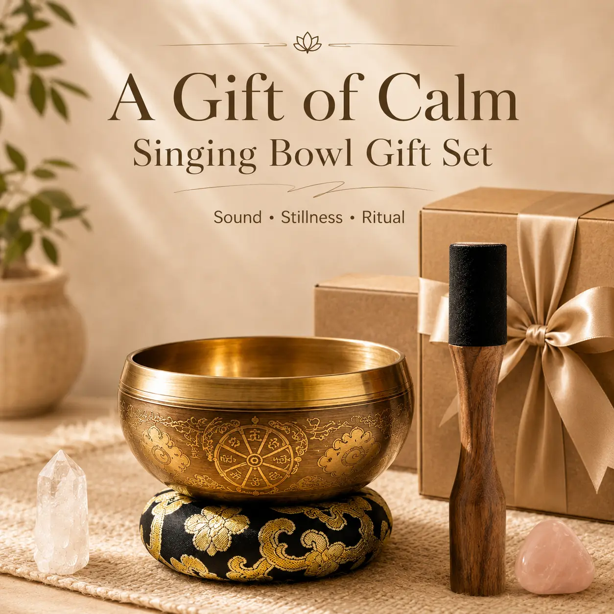 Traditional Hand-Hammered Tibetan Singing Bowls - Authentic Handcrafted Nepal Meditation Sound Bowls with Cushion, Unique Tone for Yoga, Chakra Healing, Spiritual Gifts for Women
