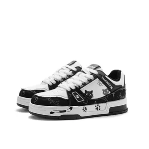 Men's Unisex Retro Color Block Low-Top Skateboarding Sports Shoes - Fashionable, Versatile, Comfortable, Non-Slip, Shock-Absorbent, Wear-Resistant, Lightweight Casual Trainers for Daily Commute, Skateboarding Shoes, Sports Shoe fathersdaygift