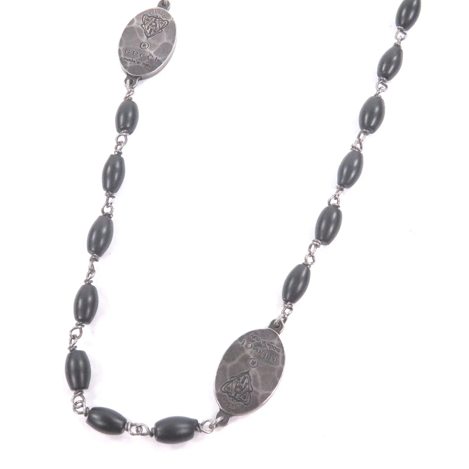 Pre-owned GUCCI Sterling Silver 925 (Ag925) Small Leather Goods AG925 Necklace
