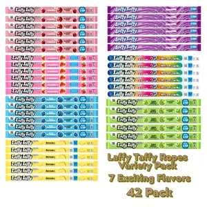 Laffy Taffy Ropes Variety Pack – 7 Flavors Included – Strawberry, Banana, Grape, Blue Raspberry, Swirl Flavor, Cherry, Sour Apple – 42 Pack