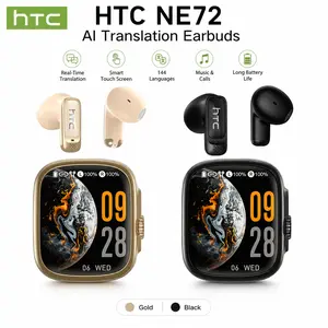 HTC NE72 Smart Earbuds - TikTok-Compatible, Smart Screen Translation, Dual Touch Music Control, Ideal for Content Creators, Travel Headphones Earphones