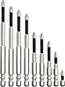 9PCS High Magnetic Screwdriver Drill Bit Set, Premium Universal Strong Magnetic Durability Screwdriver Drill Bit Set,Anti Slip Anti-Shock Impact Driver Bit Set for Home DIY Profession