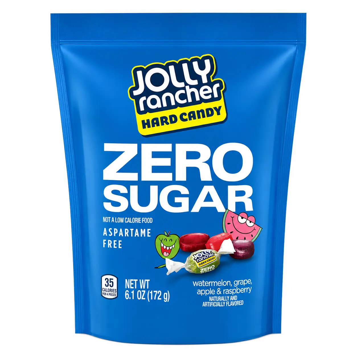 JOLLY RANCHER Zero Sugar Assorted Fruit Flavored Hard Candy Bag, 6.1 oz
