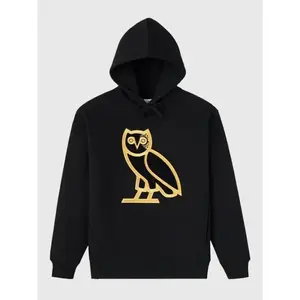 Men's OVO Tyson Tattoo OG Black Pullover Fleece Hoodie