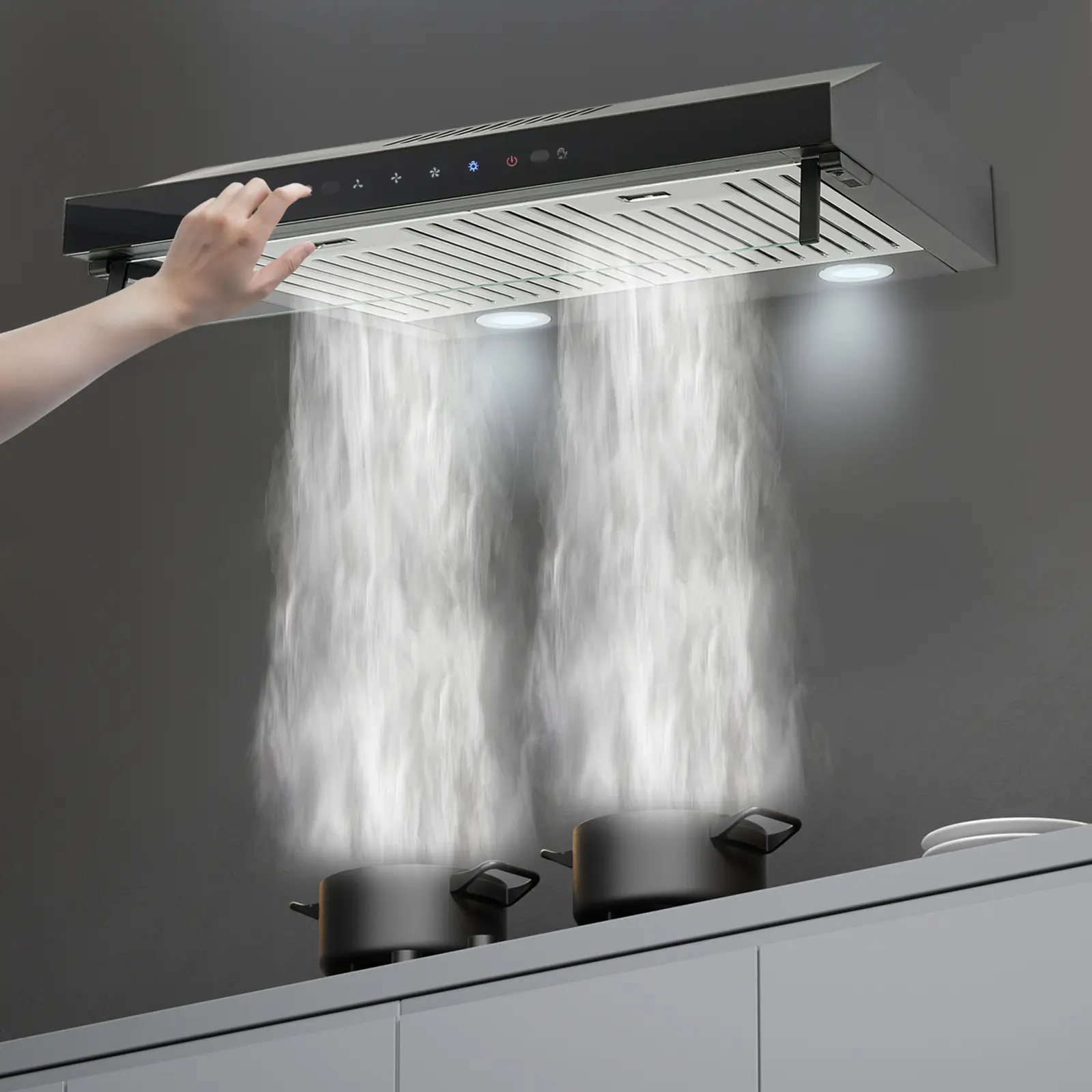Under Cabinet Range Hood - Kitchen Appliances with Dual Motor for Efficient Kitchen Oil Fume Extraction