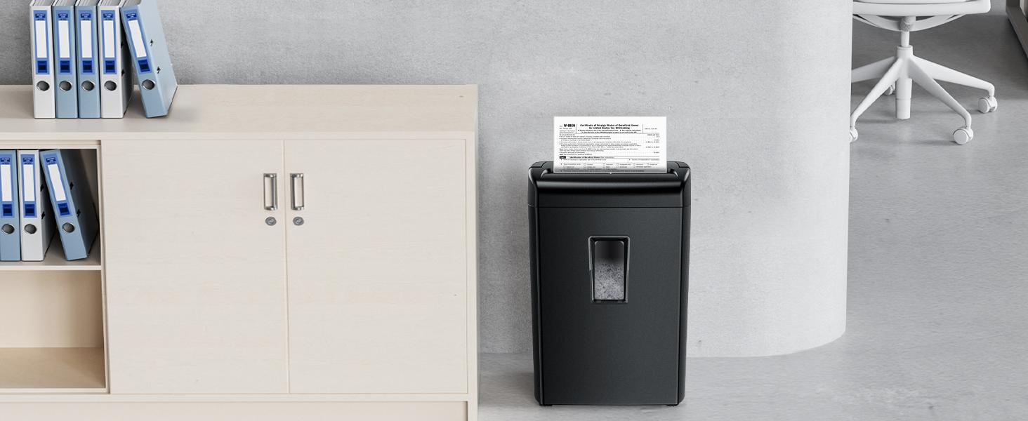 Bonsaii 8-Sheet Micro-Cut Paper Shredder, 5-Minute Runtime, 5.5-Gallon Capacity with Transparent Window, Shreds Credit Cards,Staples,and Clips C209-E