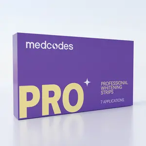 medcodes PRO Professional Teeth Whitening Strips | Elastic Stretch Technology | 360° Coverage | High Adhesion | Gentle Non-Irritating Formula | 7 Applications