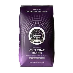 2 Friends & A Chef Coffee Chit Chat Blend - Light Roast Drip Grind 12 oz - 100% Arabica Beans with Cocoa Caramel & Marshmallow Notes - Gluten-Free - Benefiting Foster Care Project