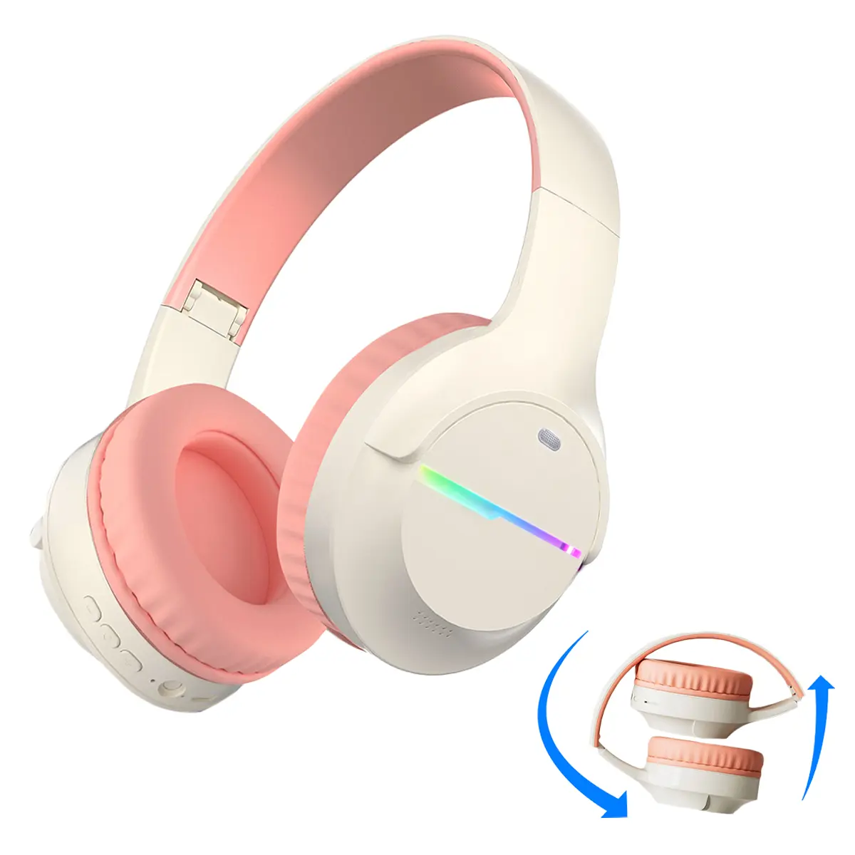 Bluetooth Headphones for Kids/Adult Wireless with LED Light Up Built-in Mic Over-Ear Bluetooth 5.3 for School Travel iPad Tablet 6-18 Years Boys Girls Fathersdaygifts Foldable Adjustable#MothersDayGift #GiftsForHer