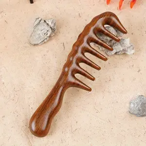 1pc Golden Silk Sandalwood Comb, Sandalwood Comb, Head Meridian Comb, Scraping Board, Massager, Scalp Dredging, Massage Comb Air Cushion Comb