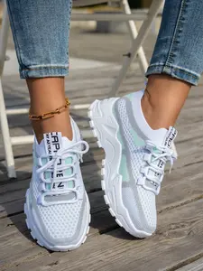 2026 Summer New Mesh Breathable Casual Workout Sneakers, Lightweight Soft Sole Running Shoes, Round Toe Flatform, All Seasons, Daily Wear