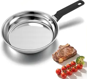 Karinear 9-Inch Tri-Ply Stainless Steel & Aluminium Frying Pan, Heavy-Duty Induction Cookware with Detachable Insulated Handle, Deep Sauté Skillet for Induction, Ceramic & Gas Cooktops, Durable Non-Stick