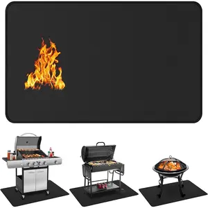 48 x 30 inch Under Grill Mats for Outdoor Grill, Double-Sided Fireproof Deck and Patio Protector Mat,  Oil-Proof BBQ Floor Pad Indoor Fire Pit Fireplace Mat