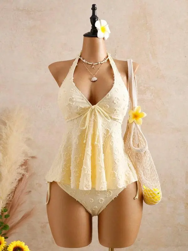 Women's Fashion Tankini Swimsuit, Stylish Two-Piece Swimwear, Comfortable Beachwear, Perfect for Pool Parties and Vacations