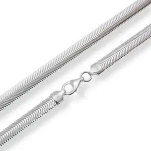 925 Sterling Silver Flat Snake 4.3mm Flexible Chain