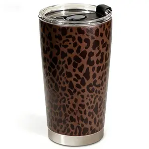 Leopard Print Insulated Mug - Stainless Steel 12 oz Capacity | Keep Drinks Warm 6+ Hours | Perfect for Commuting & Travel | Valentine's Gift Idea