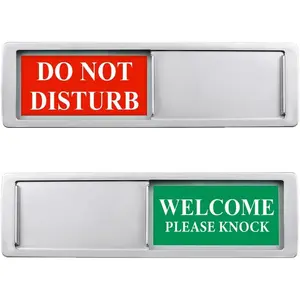 Do Not Disturb Sign -  Slider Door Hanger with Non-Scratch Surface, Reversible  for  Office, Restroom, Hotel, , Conference Room, 7"x2" .
