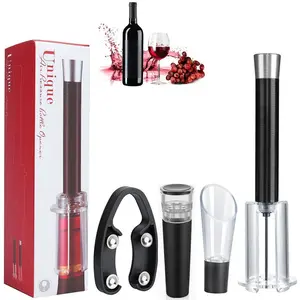 4-Piece Wine Bottle Opener Set with Cork Remover, Paper Cutter, Kitchen Utensils, Wine Accessories, Christmas Gift, Model Xinghao Bn3020