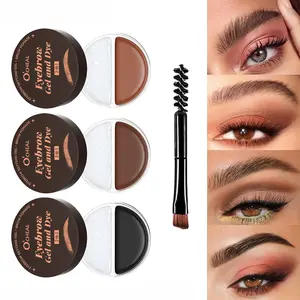 O'CHEAL 2-in-1 Eyebrow Gel & Pomade Kit, Waterproof Brow Setting Gel and Brow Color Pomade with Brush