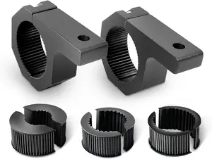 Nilight 2-Pack Aluminum Alloy LED Off-Road Light Mounting Bracket Kit - Vehicle Accessories, Horizontal Bar Tube Clamp Roof Roll Cage Holder, Vibration-Proof, Pre-Drilled Holes, Multi-Size Fit, Black, 2-Year Warranty