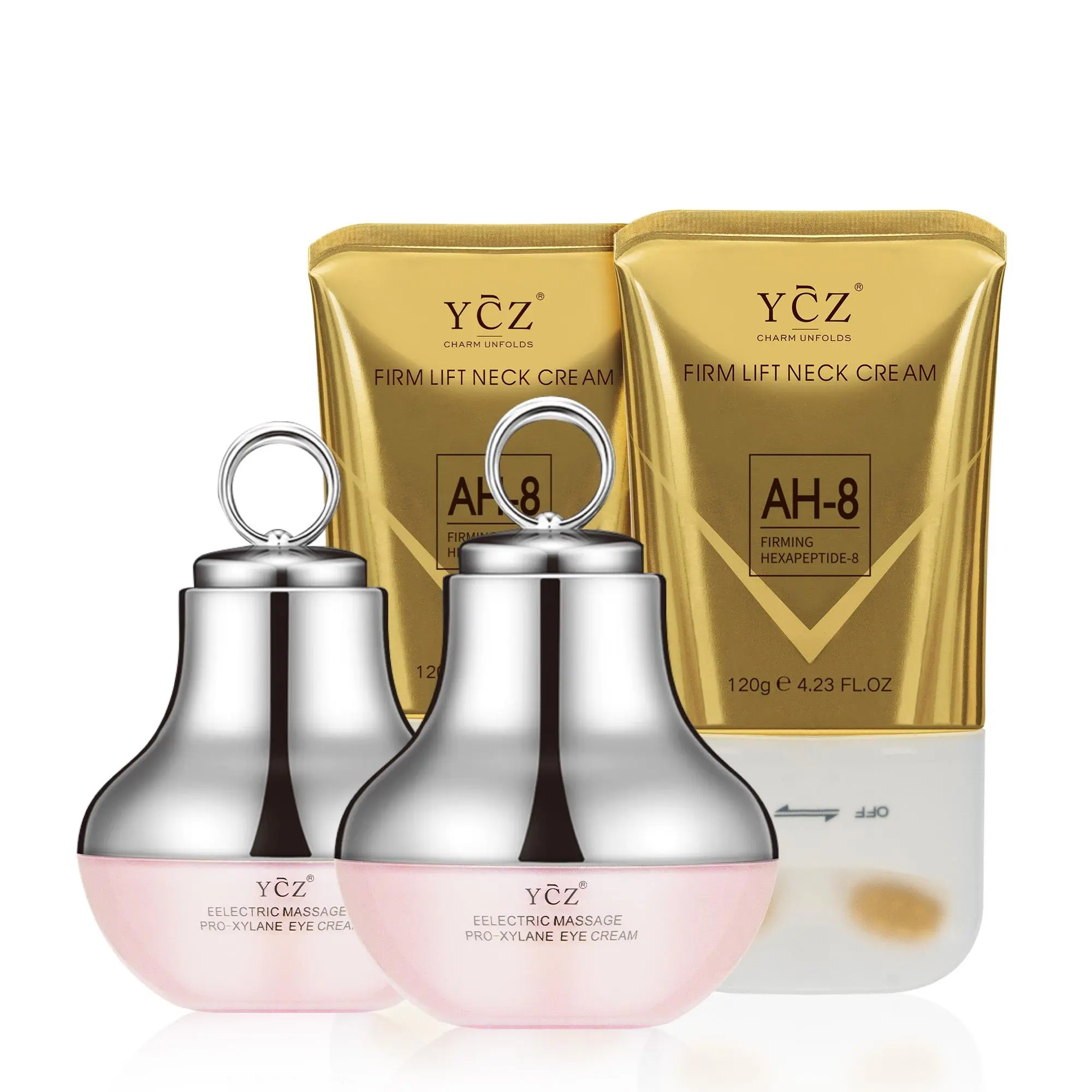 [YCZ] Neck & Eye Care 4-Piece Set – 2 Neck Creams + 2 Eye Creams | Firming & Hydrating Anti-Aging Duo for Wrinkles, Dark Circles & Puffiness