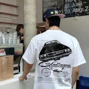 Vintage Muscle Car Poster Style Solid Color Cotton T-shirt graphic t-shirts Streetwear graphic tee Racing Style Race Day Car Meet, Gift for Boyfriend, Men's gifts